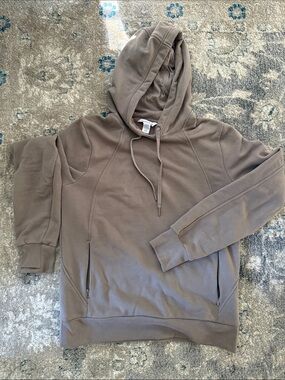 Athleta Taupe Hoodie Pullover Sweatshirt